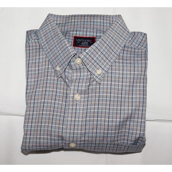 UNTUCKit Wrinkle Free Men's Long Sleeve Button Down Shirt Size Large - Picture 6 of 9